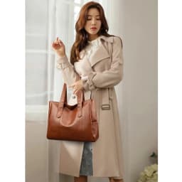 New Large Capacity Vintage Handbag PU Soft PU Leather Bag Versatile Solid Color Shoulder Bag