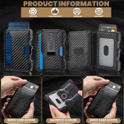 Wallet for Men,Minimalist Slim Mens Wallet with Money Clip,RFID Blocking Smart Pop Up Card Wallet,Metal Credit Card Holder