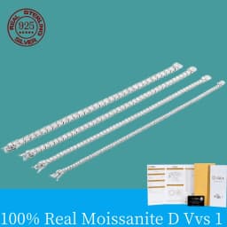 Fashion Simple 3mm 4mm Moissanite Tennis Bracelet Full Diamond GRA 925 Silver Plated 18k Party Jewelry Bracelets for Women Man