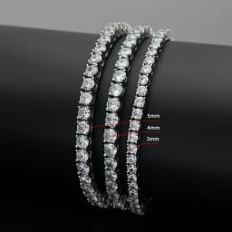 Fashion Simple 3mm 4mm Moissanite Tennis Bracelet Full Diamond GRA 925 Silver Plated 18k Party Jewelry Bracelets for Women Man