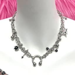 Y2K Jewelry Star Chain Rivet Pendant Necklace for Women Punk Aesthetic 90s Grunge Rock Spiked Necklace Goth Accessory