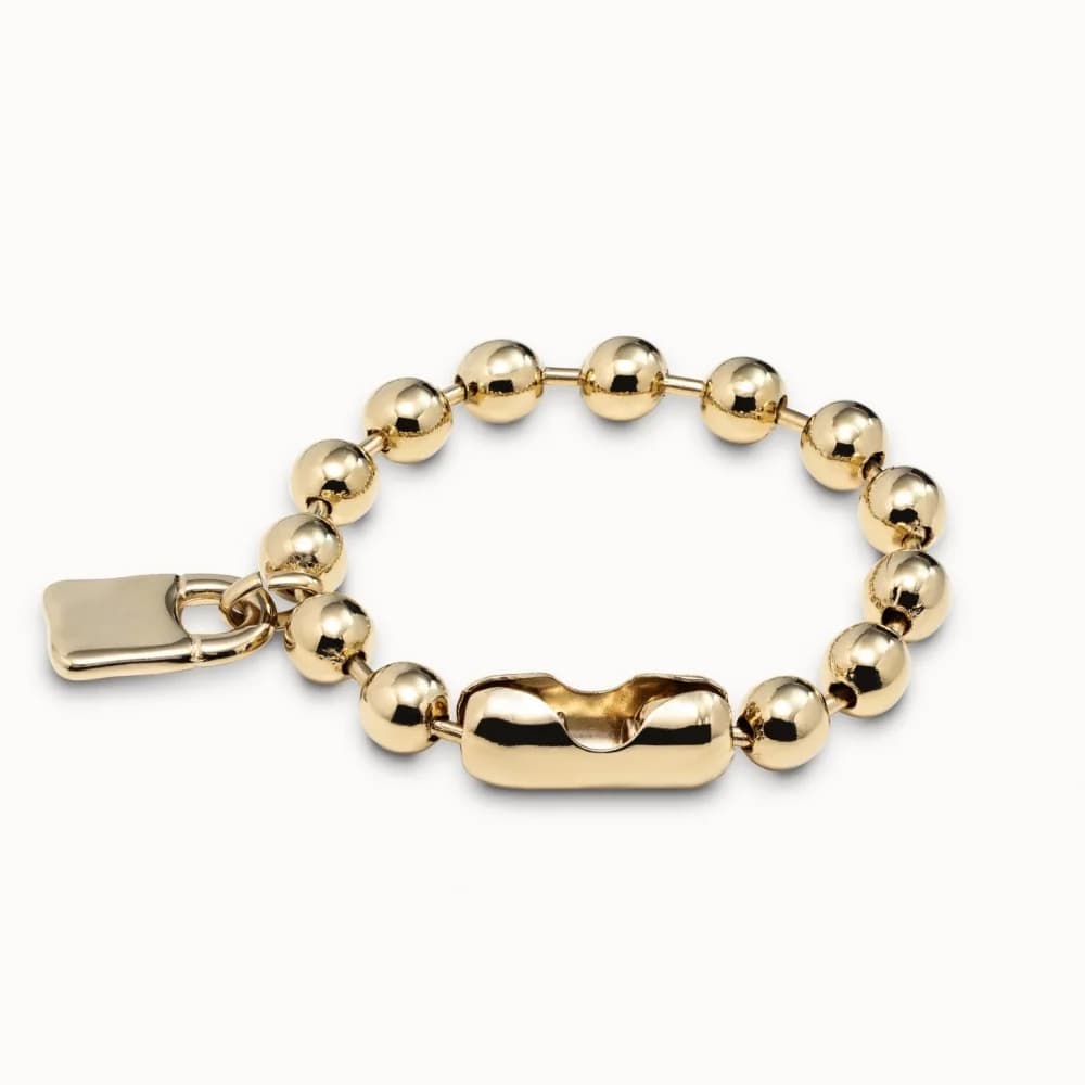 2025 autumn neutral and cool style gold silver padlock round bead bracelet no gender accessories fashion gift