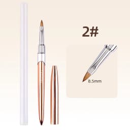 100% Pure Kolinsky Acrylic Nail Brush for Nail Salon Rose Gold Oval Crimped Shaped Metal Handle Professional Quality Nail Brush