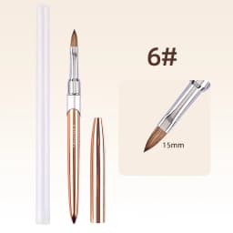100% Pure Kolinsky Acrylic Nail Brush for Nail Salon Rose Gold Oval Crimped Shaped Metal Handle Professional Quality Nail Brush