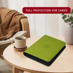 Holds 160 Cards|Trading Card Binder for 3”×4”Cards | 4-Pocket Double-sided Album |PU Leather Zipper Folder for Sports Cards