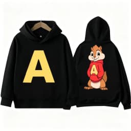 Autumn Cartoon Boy Girl Hoodies Alvin and The Chipmunks Green and Red Children's Hoodies Long Sleeve Hooded Sweatshirt Pullovers