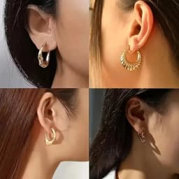 6/8/10/12/24Pairs Fashion Stainless Steel Circle Earrings For Women Mix Style Simple Geometry Jewelry Party Gifts