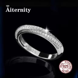Pass Diamond Tester Moissanite Ring And Zircon Unisex Rings 100% Real S925 Silver Ring For Men and Women Luxury Brilliant D VVS1