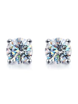 Real 0.1-2ct D Color Multicolor Moissanite Diamond Stud Earrings for Women Daily Wear Party Wedding Luxury Fashioned Jewelry