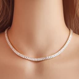 18K Gold Plated Rainbow Tennis CZ Choker Necklaces for Women Colorful Crystal Statemet Necklace Cubic Zirconia Choker Jewelry