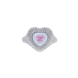 2022 New Valentines Gift Women Wedding Engagement Pastel Color Enamel 3 Colors Heart Shaped Finger Ring