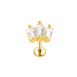 ASTM F136 G23 Titanium Flower Moon Heart Threadless Piercing Leaf Drop Pin Push in Lip Stud Daith Conch Earring 16G 18G 20G