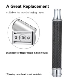 Stainless Steel Shaving Handle for Double Edge Shaving Razor Safety Replacement Beard Razor Handle Grip Shaving Tool Accessories