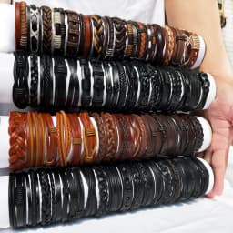 25Pcs/lot Wholesale Random Retro Multi-layer Leather Bracele Men Women Handmade Charm Bracelet Wrap Jewelry Festive Women Gift