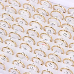 20Pcs/Lot Fashion Colorful Heart Crystal Stainless Steel Rings Jewelry For Women Gold Silver Plated Wedding Party Gift Wholesale