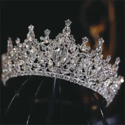DIEZI Korean Luxury Queen Water Drop Silver Color Tiara Crown For Bridal Women Girls Wedding Princess Party Hair Dress Jewelry