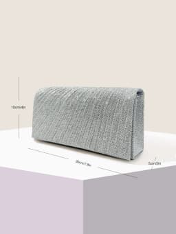 Women Envelope Evening Bag Glitter Ladies Chain Shoulder Bags Shiny Silver Long Purse Female Wedding Party Clutches Mini Handbag