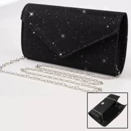Women Envelope Evening Bag Glitter Ladies Chain Shoulder Bags Shiny Silver Long Purse Female Wedding Party Clutches Mini Handbag