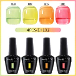 NAILCO 4pcs 15ml Autumn Winter Translucent Color Gel Nail Polish Jelly UV Nails Gel Polish Kit Esmalte Paint Nail Art