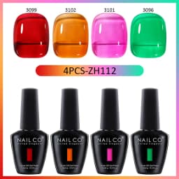 NAILCO 4pcs 15ml Autumn Winter Translucent Color Gel Nail Polish Jelly UV Nails Gel Polish Kit Esmalte Paint Nail Art