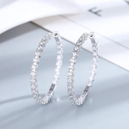 39mm S925 Silver Big Circle Hoop Earrings For Women Fashion Wedding Fine Jewelry C Hoop Earring