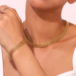E.B.belle New Watch Strap Chain Bracelet Necklace 18K Gold Plated Jewelry 316L Stainless Steel Bracelet for Women Accessories