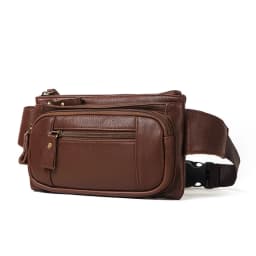 HUMERPAUL Fashion Waist Packs Men Genuine Leather Organizer Travel Chest Bag Necessity Waist Belt Mobile Phone Small Bum Bag