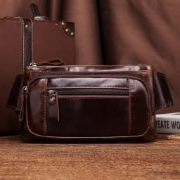 HUMERPAUL Fashion Waist Packs Men Genuine Leather Organizer Travel Chest Bag Necessity Waist Belt Mobile Phone Small Bum Bag