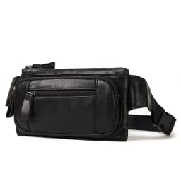 HUMERPAUL Fashion Waist Packs Men Genuine Leather Organizer Travel Chest Bag Necessity Waist Belt Mobile Phone Small Bum Bag