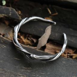 Personality Branch Bangle For Men Jewelry Open Size Trendy Silver 925 Bracelet Male Wood Pattern Hand Accessories