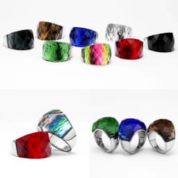 Multicolor Luxury Glass Crystal Men Rings Stainless Steel Punk Rock Bling Fashion Women Jewelry Accessories For Gift Wholesale
