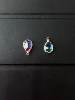 10pcs/lot Copper Colorful Crystal Water Drop Crystal Charms For Jewelry DIY Making Shining Crystal Brass Pendant Accessories