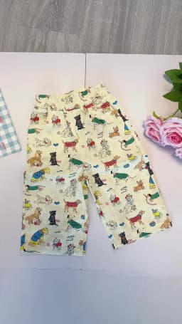 2026 Spring Fall Kids Pants Cartoon Dogs Children's Straight Trousers Boys Girls Loose Casual Pants