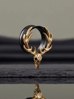 KUBOOZ 2PCS Stainless Steel Antler Ear Tunnels Plugs Screw Extenders Stretchers Body Piercing Jewelry Earrings