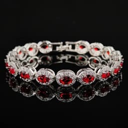 2024 New Luxury Blue Red Green Black Silver Color Bracelet Bangle for Women Anniversary Gift Jewelry Wholesale S6923
