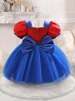 Infant Girls Spider Cosplay Dress Baby Girl Birthday Party Dresses Toddler Puff Sleeves Tulle Princess Gown Kids Holiday Costume