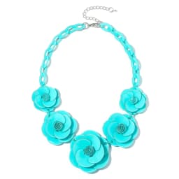 Blucome 2022 New Acrylic Flower Shape Necklace Female Exaggerated Clavicle Sweater Necklace Unique Women Girls Pendant Jewelry