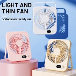 Desk Fan Portable USB Rechargeable Fan 180° Tilt Folding Personal Fan With Power Display 5 Speeds Ultra Quiet Table Fan