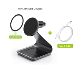 Bonola Magnetic 3 in 1 Wireless Charger Station for Samsung S24 Ultra/S25/26 Fast Charging Stand for Galaxy Watch 9/8/7/6/Buds
