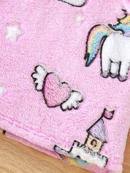 Girls Autumn Cartoon Unicorn Print Flannel Long Sleeve Hooded Dress