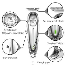 Kemei Hair Clipper KM-TX1 KM-2010 KM-1949 Professional Metal Body Electric Trimmers Rechargeable Men's Shaver Gold and Sliver