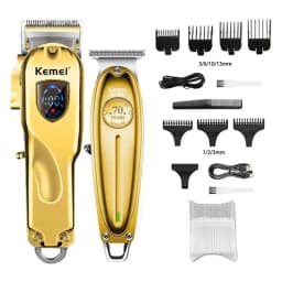 Kemei Hair Clipper KM-TX1 KM-2010 KM-1949 Professional Metal Body Electric Trimmers Rechargeable Men's Shaver Gold and Sliver