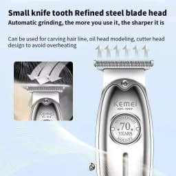 Kemei Hair Clipper KM-TX1 KM-2010 KM-1949 Professional Metal Body Electric Trimmers Rechargeable Men's Shaver Gold and Sliver