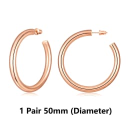 Eavva Hoop Earrings for Women Classic 14K Real Gold Plated Copper Hoop With 925 Sterling Silver Post Fashion Jewelry For Gift
