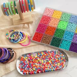 4mm 3600pcs Candy Color Acrylic Beads Set 24 Colors Solid Round Beads for DIY Jewelry Making Bracelets Necklaces Crafts 1mm Hole