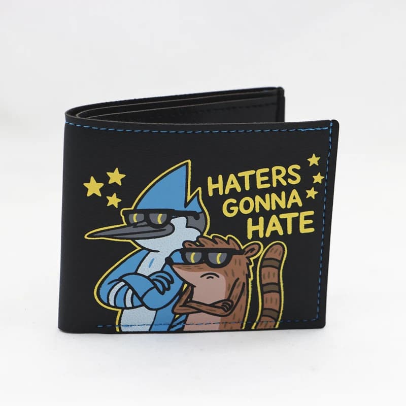 Vintage Designer Bifold Wallet 'Haters Gonna Hate' - Unisex cartoon PU Purse