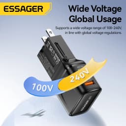 Essager 35W GaN International Travel Adapter Dual Port Charger for Xiaomi Samsung iPhone16 15 Pro Max For US/CN EU UK AUS Travel