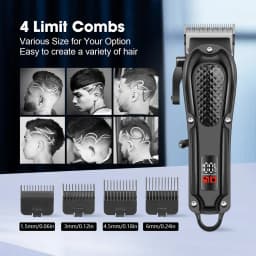 Barber Electric Hair Trimmer Men Rechargeable Cordless Beard Shaver Hair Length Adjustable Electric Hair Clipper Trimming Tool