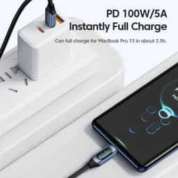 Toocki X03 100W USB C to C Cable for iPhone 15 5A Digital Display High-Speed Type C Wire for Samsung Colorful Charger Data Cord