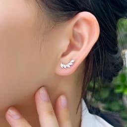 QooLady 925 Sterling Silver Trendy Cubic Zircon Wings Design Stud Earrings for Women Wedding Engagement Fine Jewelry Gifts SE024